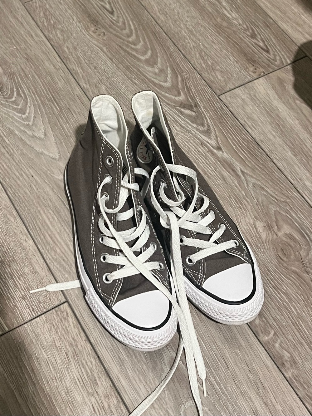 High Top Canvas Sneakers in Charcoal Gray